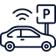 Cartoon images of a parked car.